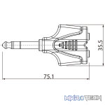 Roxtone - Moulded Adap 6.3Mm Stereo Male - 2X 3.5Mm Stereo Female - Image 2
