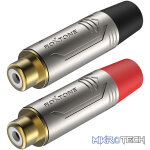 Roxtone - Pair Rca Female Nickel Plated Shell Gold Plated Contacts
