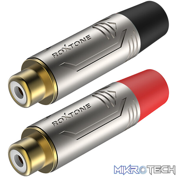 Roxtone - Pair Rca Female Nickel Plated Shell Gold Plated Contacts Roxtone - Pair Rca Female Nickel Plated Shell Gold Plated Contacts