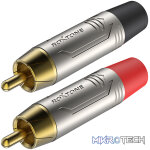 Roxtone - Pair Rca Male Nickel Plated Shell Gold Plated Contacts