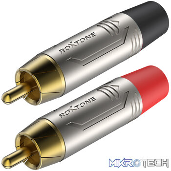 Roxtone - Pair Rca Male Nickel Plated Shell Gold Plated Contacts