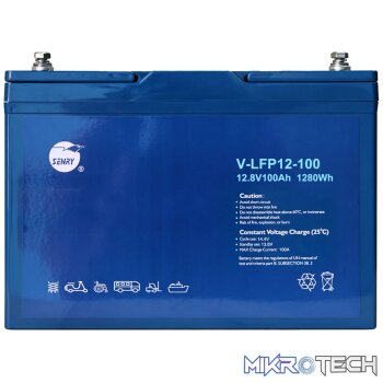 SENRY V-LFP12-100 12V 100Ah Lithium Iron Phospate battery 3YR Warranty 3000 Cylces at 80%DOD