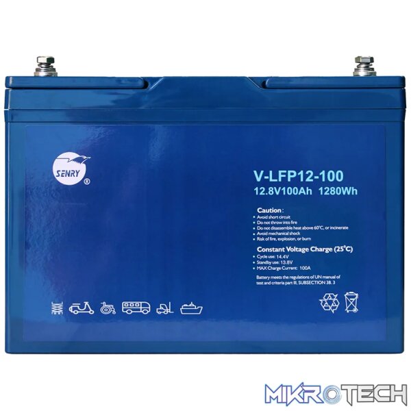 SENRY V-LFP12-100 12V 100Ah Lithium Iron Phospate battery 3YR Warranty 3000 Cylces at 80%DOD SENRY V-LFP12-100 12V 100Ah Lithium Iron Phospate battery 3YR Warranty 3000 Cylces at 80%DOD