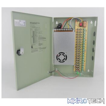 Securnix 12VDC 20Amp 18 Channel CCTV Power Supply Box Input:110-220VAC