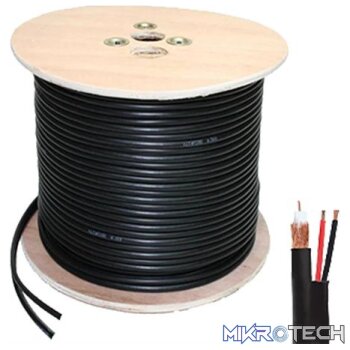 Securnix Siamese Coax cable RG59 + Power Cable 300m Wooden Drum CCA
