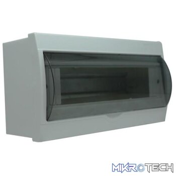 Solarix 12 Way Power Distribution Box Unpopulated with Transparent Cover– No Copper Terminal