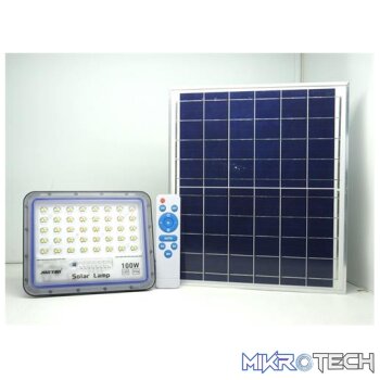 Solarix Jortam 100w Solar Flood Lamp With Solar Panel – High Quality Die Cast Aluminium Housing and ABS Plastic