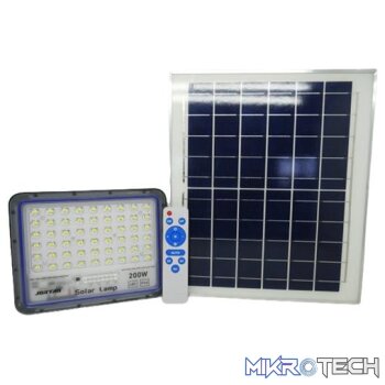 Solarix Jortam 200w Solar Flood Lamp With Solar Panel – High Quality Die Cast Aluminium Housing and ABS Plastic