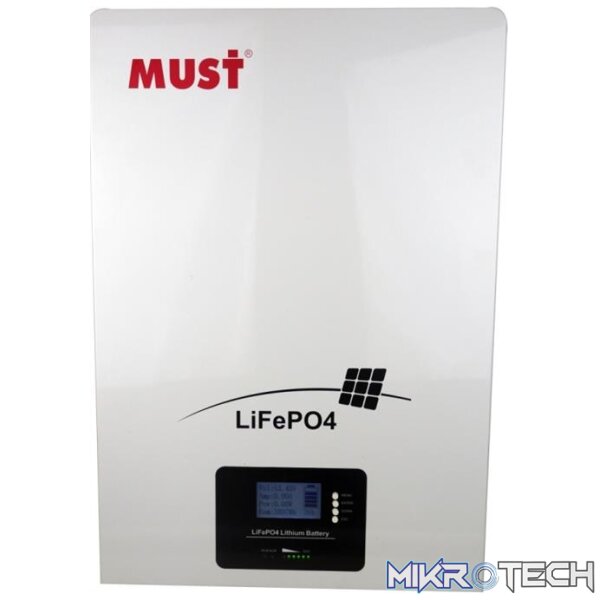 Solarix Must 51.2V 100Ah LiFePo4 Single Battery Module-LCD Control Panel - Image 6