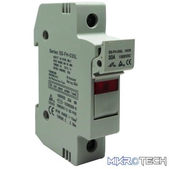 Solarix Rail Mount 1 Pole Solar PV (Photovoltaic) DC Fuse Holder With LED Indicator Light