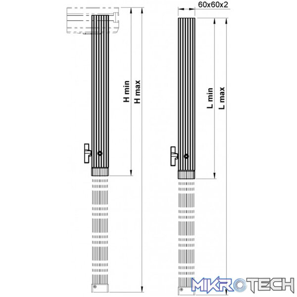 Alustage - Tle Telescopic Legs 800Mm - 1400Mm - Image 2