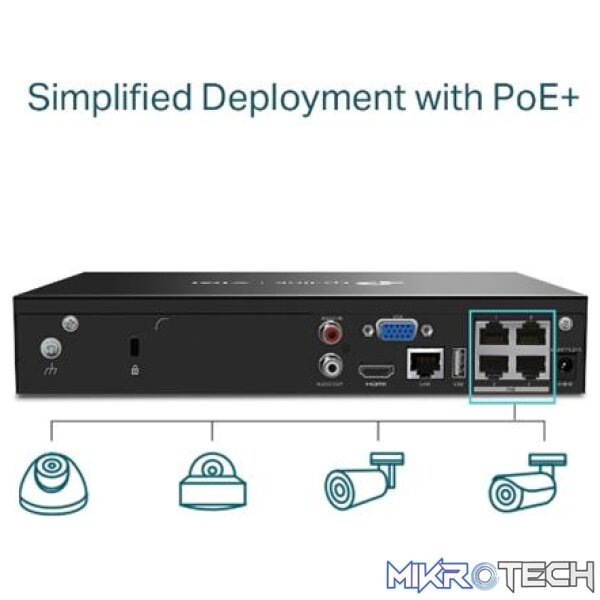 TP-Link 4ch NVR + POE 4K HDMI Video Output - Image 3