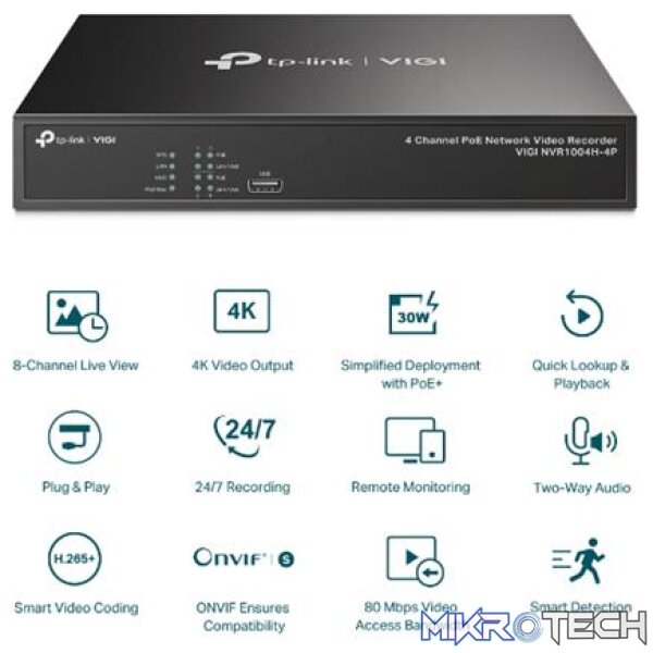 TP-Link 4ch NVR + POE 4K HDMI Video Output TP-Link 4ch NVR + POE 4K HDMI Video Output