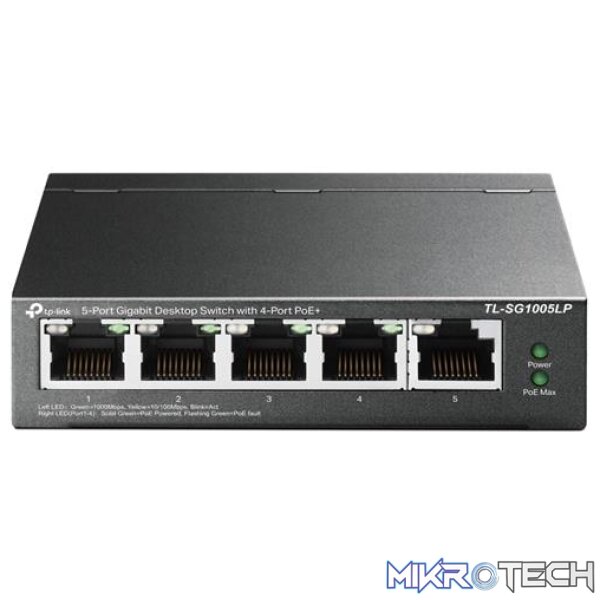 TP-Link 5-Port Gigabit Desktop PoE+ Switch TP-Link 5-Port Gigabit Desktop PoE+ Switch