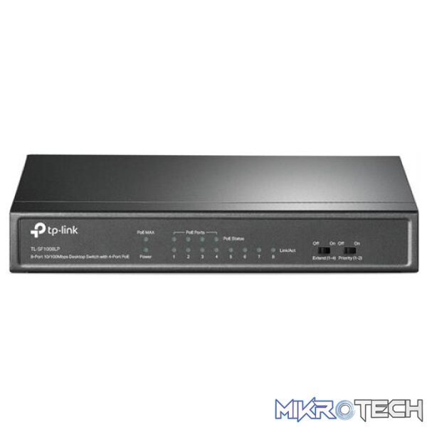 TP-Link 8-Port 10/100Mbps Desktop Switch with 4-Port PoE TP-Link 8-Port 10/100Mbps Desktop Switch with 4-Port PoE