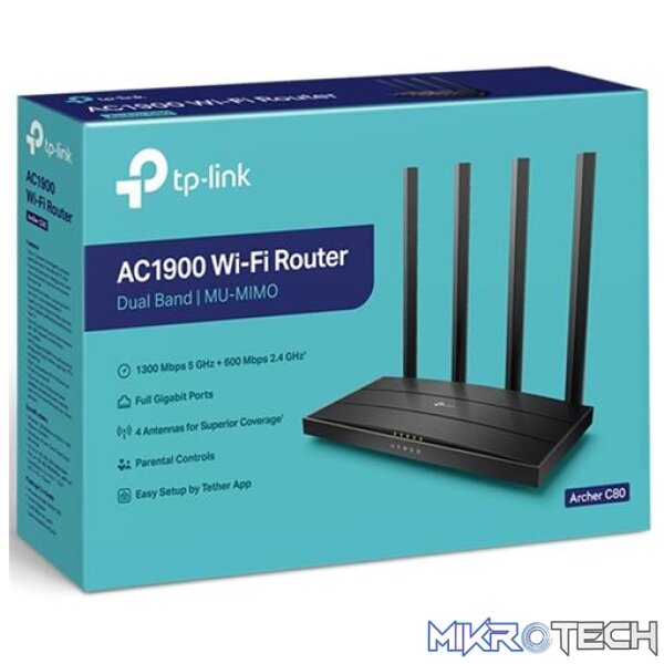TP-Link Archer C80 AC1900 Wireless MU-MIMO Wi-Fi Router - Image 3