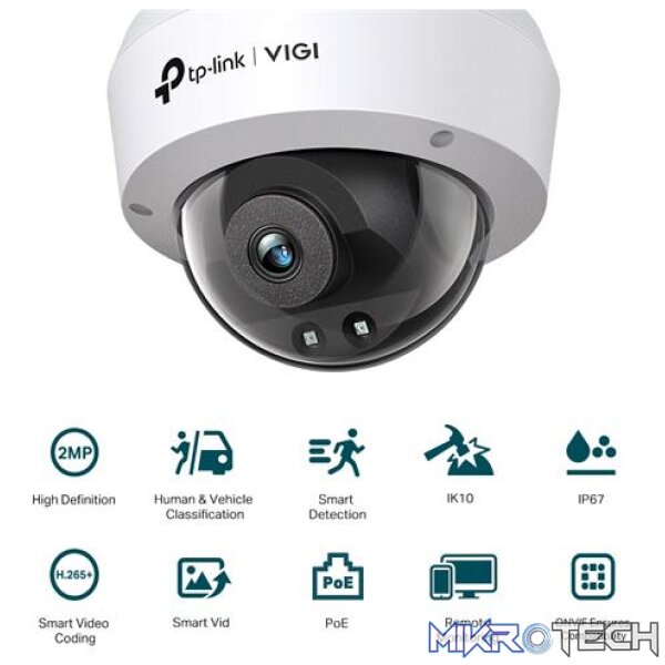 TP-Link VIGI C220I VIGI 2MP 2.8mm IR Dome Network Camera - Image 2