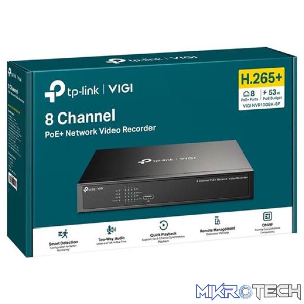 TP-Link VIGI NVR1008H-8P VIGI 8 Channel PoE+ Network Video Recorder - Image 2