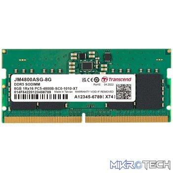 TRANSCEND JET MEMORY 8GB DDR5-5600 SO-DIMM 2RX8 CL46  (1Gx16)x4