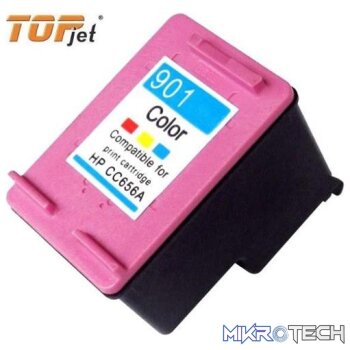 TopJet Generic Replacement Single Tri Colour Officejet Ink Cartridge CC656A for HP901XL- Tri-Colour Cyan