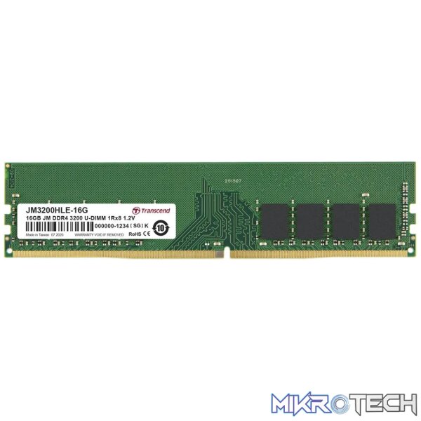 Transcend JetRam DDR4-3200 U-DIMM 16GB Transcend JetRam DDR4-3200 U-DIMM 16GB