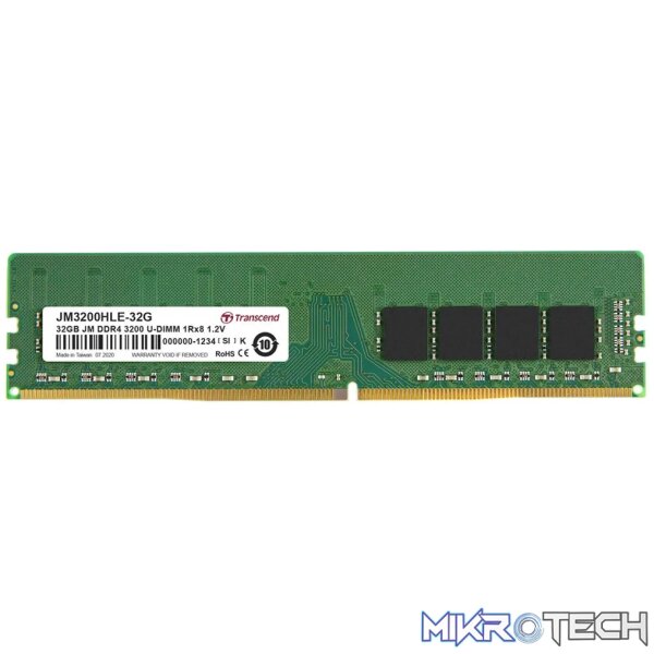 Transcend JetRam DDR4-3200 U-DIMM 32GB Transcend JetRam DDR4-3200 U-DIMM 32GB