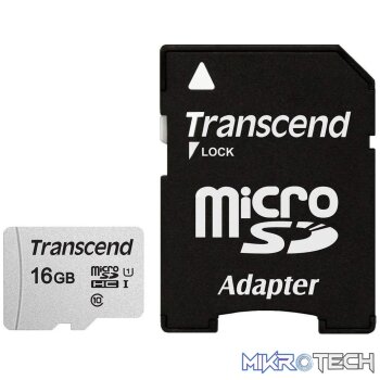 Transcend microSD Card SDHC 300S 16GB with Adapter