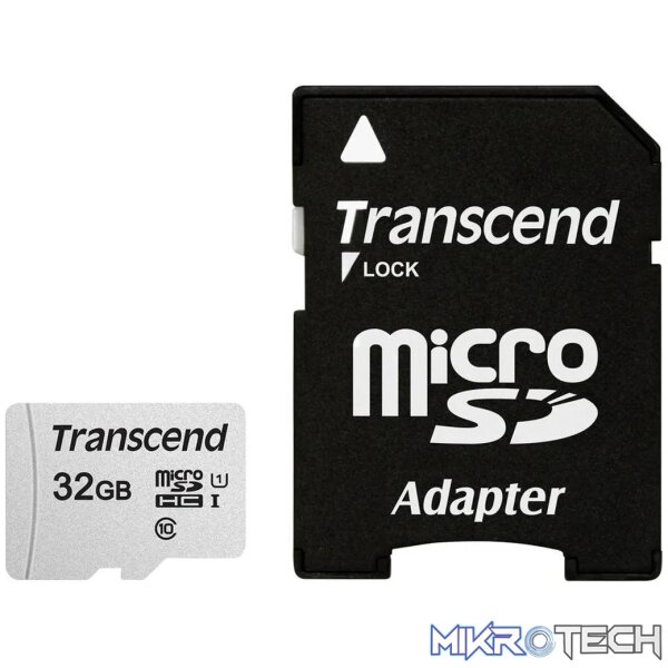 Transcend microSD Card SDHC 300S 32GB with Adapter Transcend microSD Card SDHC 300S 32GB with Adapter