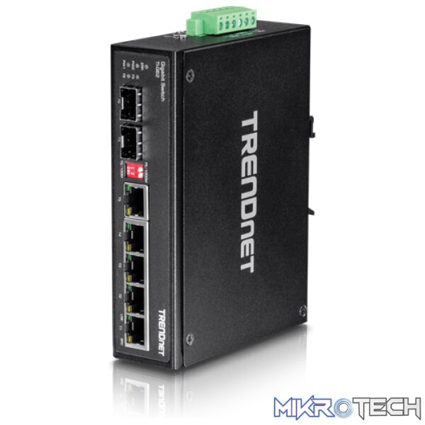 TrendNet 6-Port Hardened Industrial Gigabit DIN-Rail Switch - Image 2