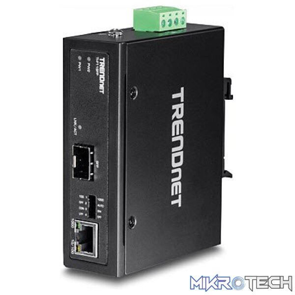 TrendNet Hardened Industrial 100/1000 Base-T to SFP Media Converter - Image 2