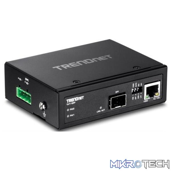 TrendNet Hardened Industrial 100/1000 Base-T to SFP Media Converter TrendNet Hardened Industrial 100/1000 Base-T to SFP Media Converter