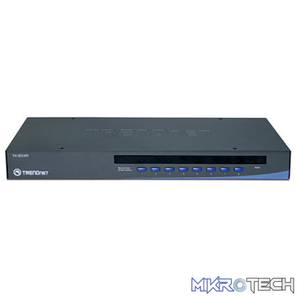 TrendNet (TK-804R)8 Port Stackable Rack Mount KVM Switch with On Screen Display TrendNet (TK-804R)8 Port Stackable Rack Mount KVM Switch with On Screen Display