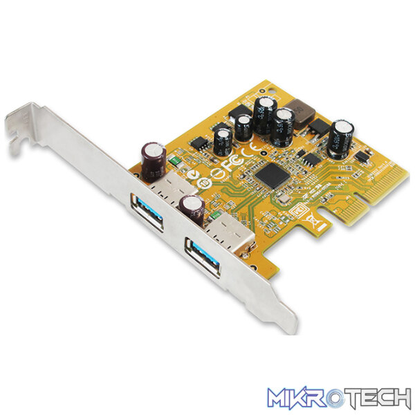 USB2312 Sunix USB2312 USB3.1 Enhanced SuperSpeed Dual ports PCI Express Host Card - Image 1