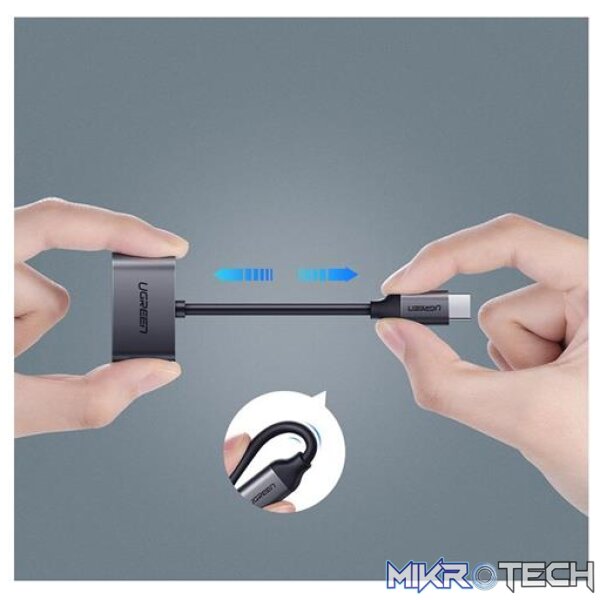 Ugreen 2 in 1 Type-C to Aux Female Audio Adapter - Image 6