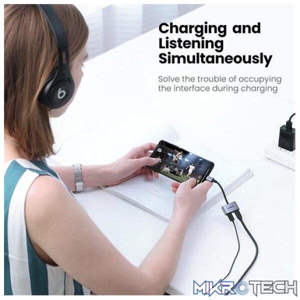 Ugreen 2-in-1 USB-C To Headphone & Charger Adapter - Image 2