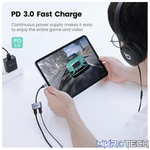 Ugreen 2-in-1 USB-C To Headphone & Charger Adapter - Image 3
