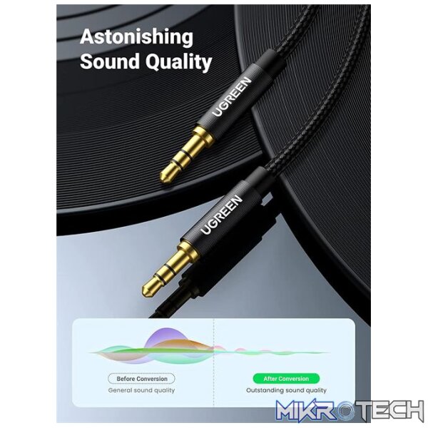 Ugreen 3.5mm Audio Cable Stereo Auxiliary AUX Cord Gold-Plated Male to Male Braided Cable - Image 5