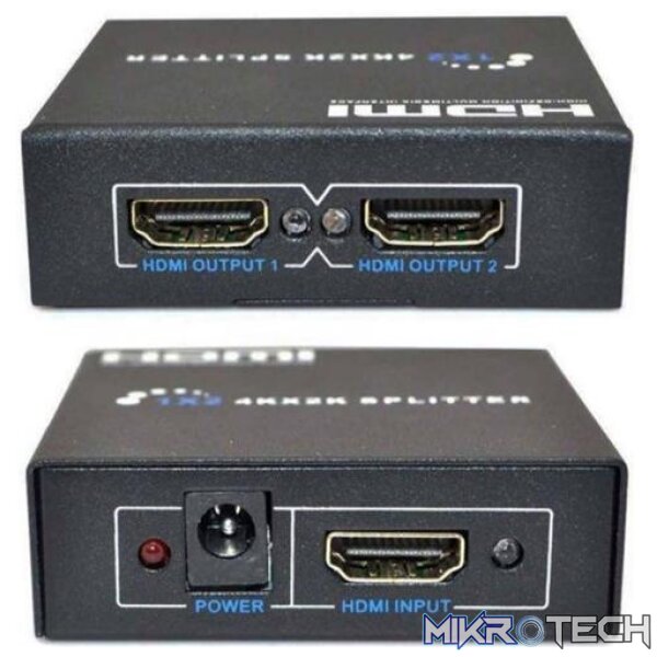 UniQue 2 port 4k@60hz 1 to 2 HDMI Splitter - Image 2
