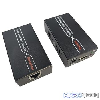 UniQue 60M HDMI Extender 1080p 3D HDMI Transmitter Receiver over Cat5e/6 with IR Control Loop Out 3D EDID Function
