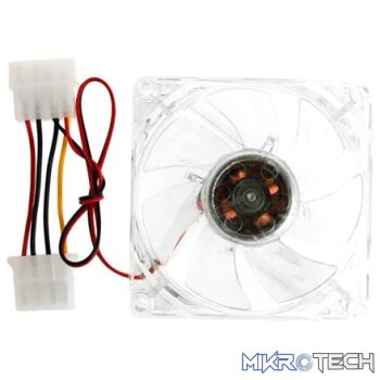 UniQue 80mm Clear Case Fan With Blue LED