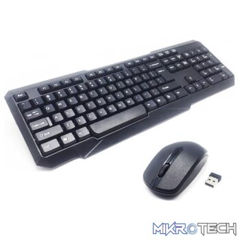 UniQue Wireless USB 104 Keys Standard US Layout Keyboard and Wireless 2 Button 1000 DPI Optical Mouse Combo