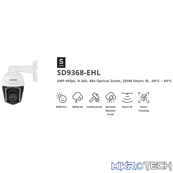 VIVOTEK 2MP 60fps; H.265; 40x Optical Zoom; 250M Smart IR; -40°C ~ 60°C VIVOTEK 2MP 60fps; H.265; 40x Optical Zoom; 250M Smart IR; -40°C ~ 60°C