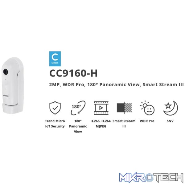 VIVOTEK Indoor 2MP 180 Degree; WDR PRO; Mic; IO VIVOTEK Indoor 2MP 180 Degree; WDR PRO; Mic; IO