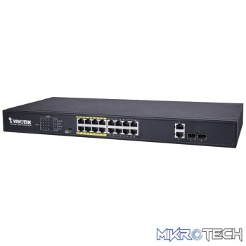 VIVOTEK Unmanaged 24x 10/100 PoE + 2x Gigabit/ SFP POE extender up to 200M; Rackmountable; 380W