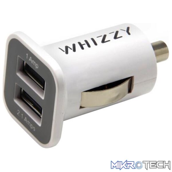 Whizzy Dual USB Port Car Charger-2 x USB Ports Whizzy Dual USB Port Car Charger-2 x USB Ports