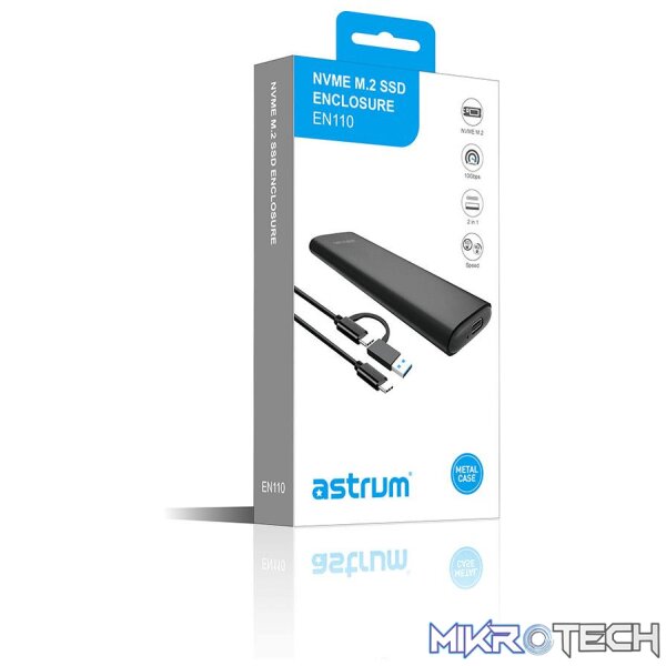 a84011-b-external-solid-state-drives-43137965359268 Astrum EN110 USB-C NVMe M.2 SATA SSD Enclosure A84011-B - Image 1