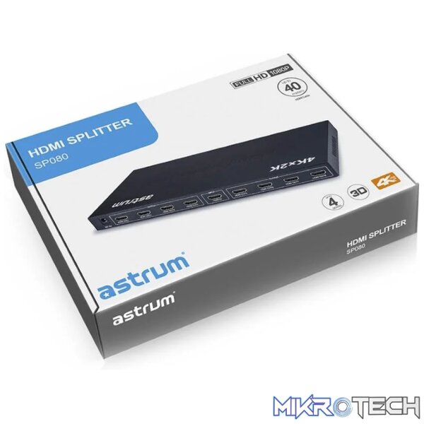 a85508-b-interface-hubs-31931152629924 Astrum SP080 8 Port HDMI Splitter 1080 HD - Image 1