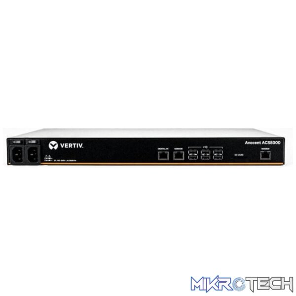 Vertiv Avocent ACS8000 8-port Console System with Dual AC PSU and Analog Modem ACS8008MDAC-404 Vertiv Avocent ACS8000 8-port Console System with Dual AC PSU and Analog Modem ACS8008MDAC-404