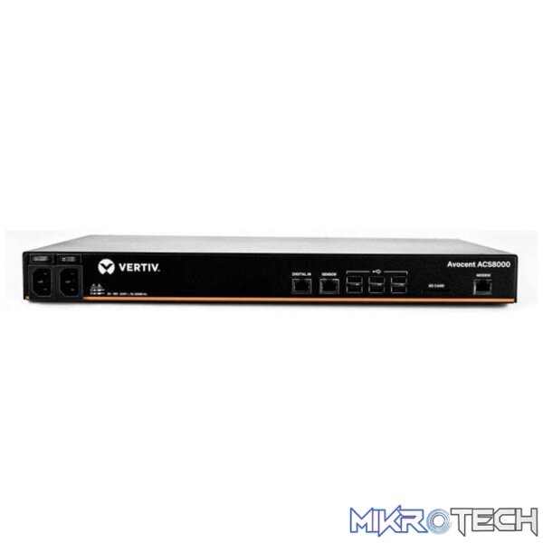 Vertiv Avocent ACS8000 16-port Console System with Dual AC PSU and Analog Modem ACS8016MDAC-404 Vertiv Avocent ACS8000 16-port Console System with Dual AC PSU and Analog Modem ACS8016MDAC-404