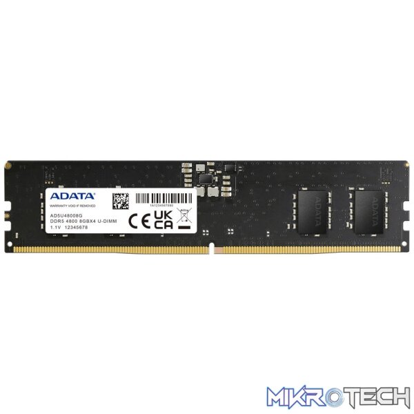 ad5u48008g-b-ram-35128322031780 Adata 8GB DDR5 4800Mhz DIMM Memory Module - Image 1